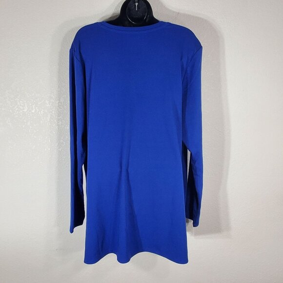 Lane Bryant Womens Blue Long Sleeve V-Neck Tunic Top Size 18/20 NWT - Picture 3 of 11